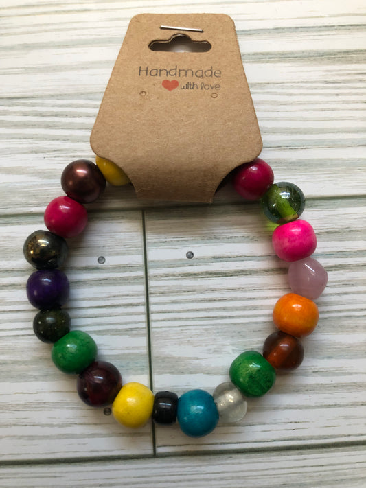 Wood and Glass Bracelet
