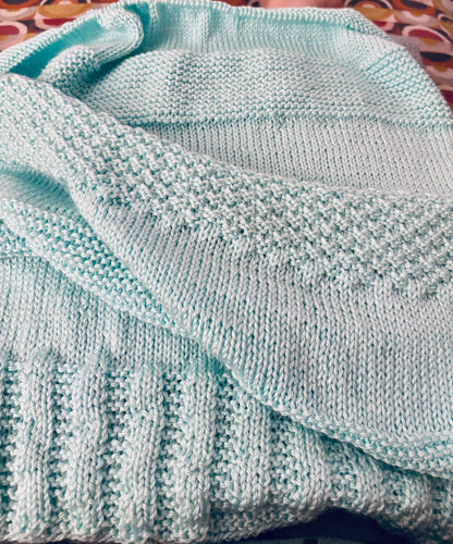 Minty Snuggles Sampler Baby Blanket