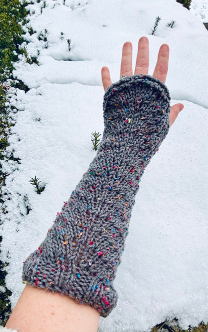 Charcoal and Confetti Arm Warmers