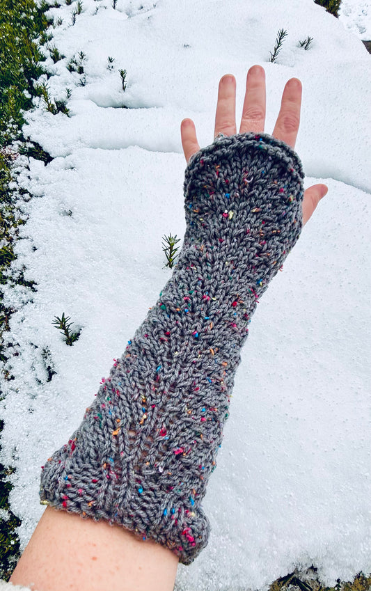 Charcoal and Confetti Arm Warmers