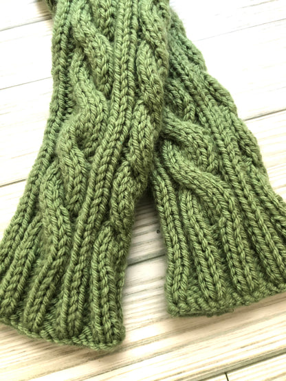 Irish Cables Arm Warmers (Green)