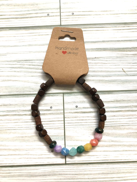 Wood and Stone Chakra Bracelet