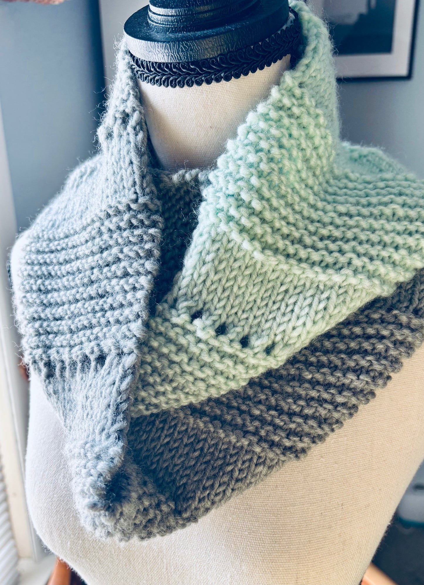 Mint and Fog Infinity Scarf