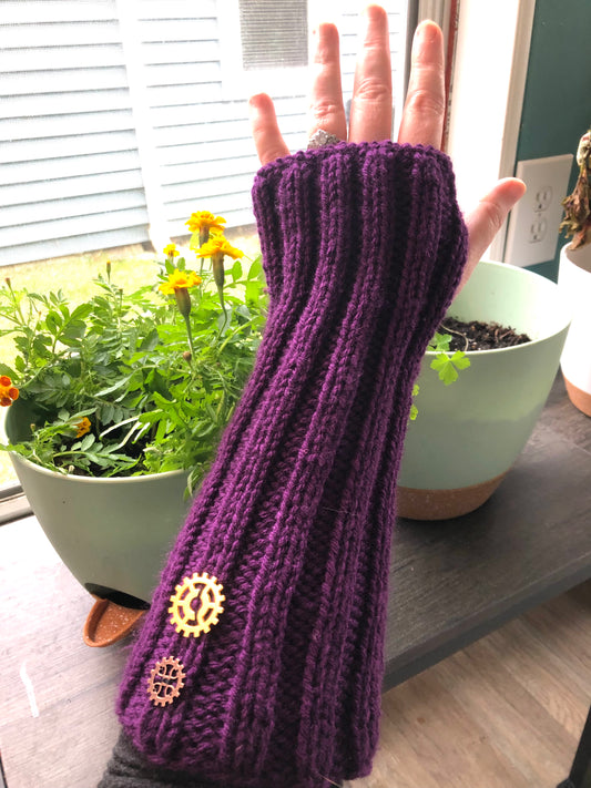 The Steampunk Plum Arm Warmers
