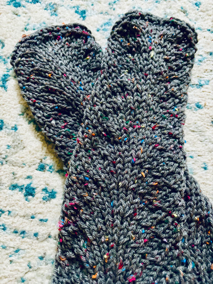 Charcoal and Confetti Arm Warmers