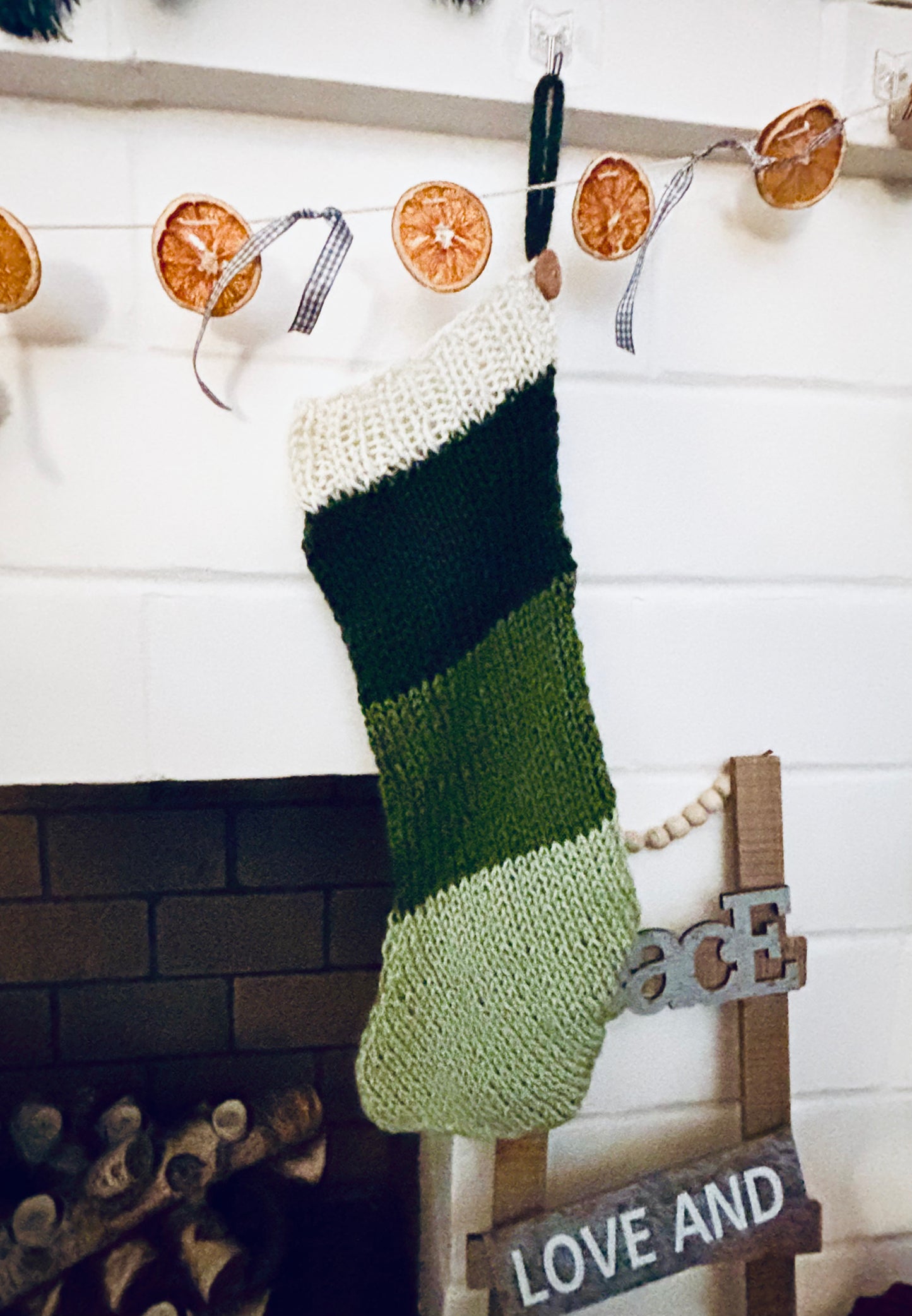 Mistletoe and Fir Old Fashioned Stocking