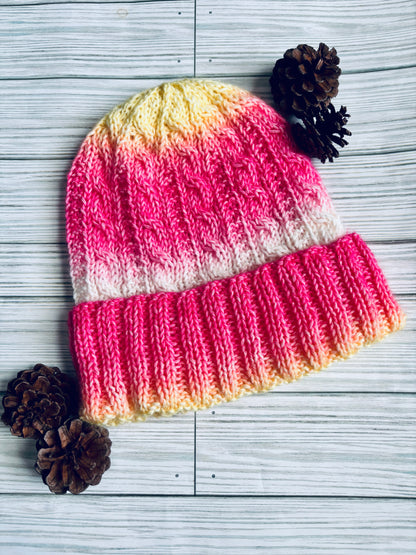 Mountain Sunrise Cabled Hat